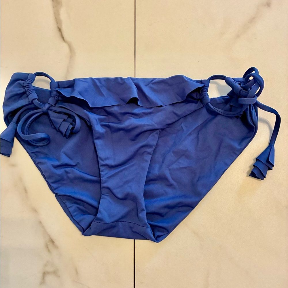 Becca by virtue Blue Bikini Bottom with Keyhole Side Ties